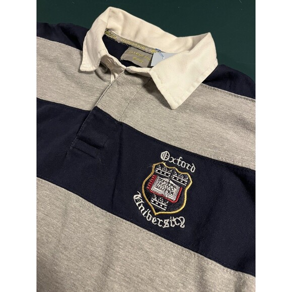 RARE Oxford University UK Heavyweight Striped Rugby Shirt 2XL Officially Branded - Picture 4 of 7